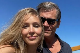 Kathryn Boyd Brolin with Josh Brolin